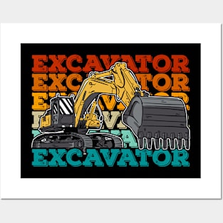 Excavator Heavy Equipment Operator Posters and Art